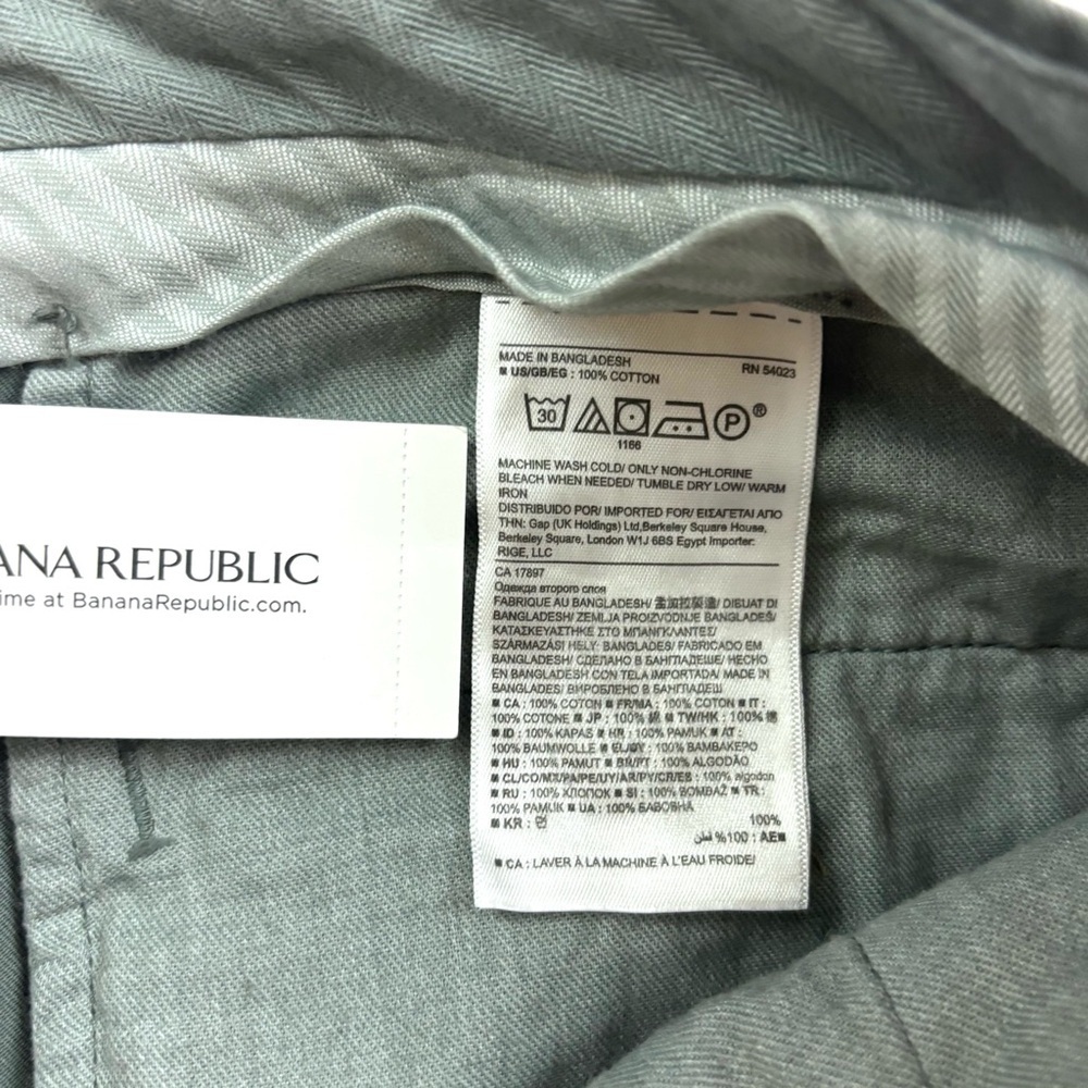 NWT Banana Republic Green Aiden Camo 100% Cotton Slim Straight Chino Pants 36/36 - Picture 13 of 16